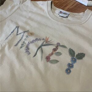 Hello Spring! Disney Store Floral Mickey Mouse Spell out Sweatshirt Womens Small